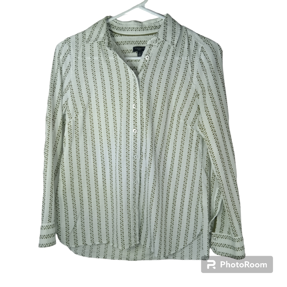 Talbots Women's Size 0P 100% Cotton Button Down Shirt
